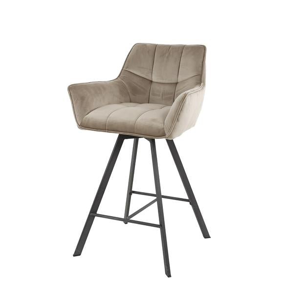 Modera - Barstoel raster draaibaar. VPE2 - Champagne velours - set van: 2
