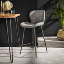 Modera - Barstoel ronde buis. VPE4 - Boucle grijs - set van: 4