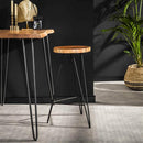 Modera - Barstoel stam houten zitting. VPE2 - Massief acacia naturel - set van: 2
