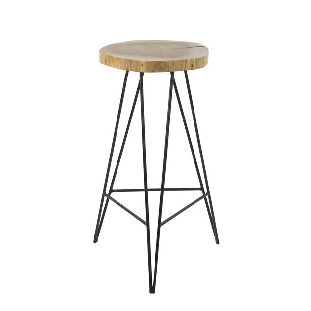 Modera - Barstoel stam houten zitting. VPE2 - Massief acacia naturel - set van: 2