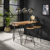 Modera - Barstoel stam houten zitting. VPE2 - Massief acacia naturel - set van: 2