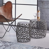 Modera - Bijzettafel set-2 maze zandgegoten - Zwart nikkel