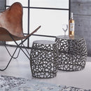 Modera - Bijzettafel set-2 maze zandgegoten - Zwart nikkel