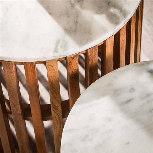 Modera - Bijzettafel set-2 sunset - Wit marmer