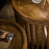 Modera - Bijzettafel set-2 tweak - Massief mango zandkleur