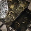 Modera - Bijzettafelset 2- rechthoekig black and gold - Massief gerecycled teakhout black gold