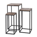 Modera - Bloemenzuil Teca set-3 vierkant buisframe - Teakhout greywash