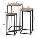 Modera - Bloemenzuil Teca set-3 vierkant buisframe - Teakhout greywash