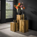 Modera - Bloemenzuil bole 65 cm - Massief gerecycled teakhout