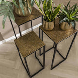 Modera - Bloemenzuil set-3 iron metallic - Brons antiek