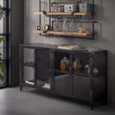 Modera - Dressoir Rift metal 4 deuren - Gun metal