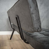 Modera - Eetkamerbank 150 cm voorzien van kruisstiksel en een open rug. - Wax PU zwart