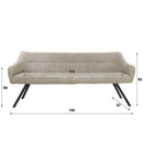 Modera - Eetkamerbank 180 plooi boucle - Boucle zandkleur