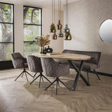 Modera - Eetkamerbank 180 pull - Antraciet velours