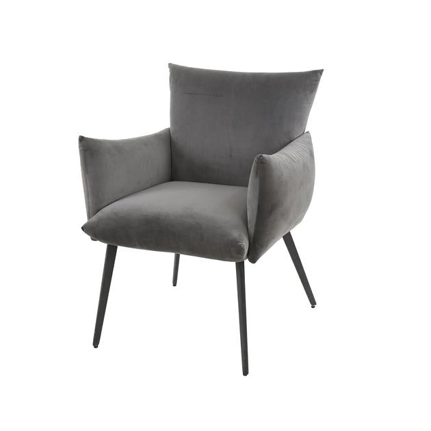 Modera - Eetkamerfauteuil lobby - Antraciet velours meubelboutique.nl