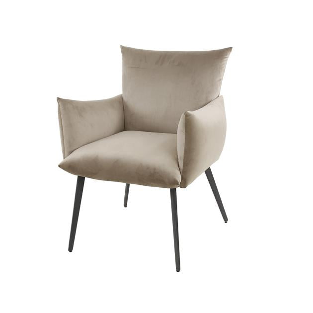 Modera - Eetkamerfauteuil lobby - Champagne velours meubelboutique.nl