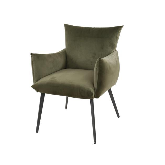 Modera - Eetkamerfauteuil lobby - Groen velours meubelboutique.nl