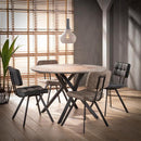 Modera - Eetkamerstoel uitgevoerd in PU wax voorzien van kruisstiksel en open rug. VPE4 - Wax PU zwart - set van: 4