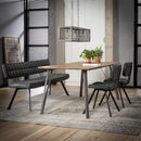 Modera - Eetkamerstoel uitgevoerd in PU wax voorzien van kruisstiksel en open rug. VPE4 - Wax PU zwart - set van: 4