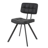 Modera - Eetkamerstoel uitgevoerd in PU wax voorzien van kruisstiksel en open rug. VPE4 - Wax PU zwart - set van: 4