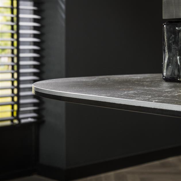 Modera - Eetkamertafel 180 kolom ceramic - Ceramic natural black