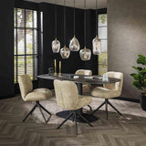 Modera - Eetkamertafel 180 kolom ceramic - Ceramic natural black