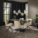 Modera - Eetkamertafel 180 kolom ceramic - Ceramic natural black