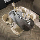 Modera - Eetkamertafel 180 kolom ceramic - Ceramic natural black