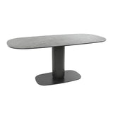Modera - Eetkamertafel 180 kolom ceramic - Ceramic natural black