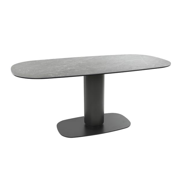 Modera - Eetkamertafel 180 kolom ceramic - Ceramic natural black