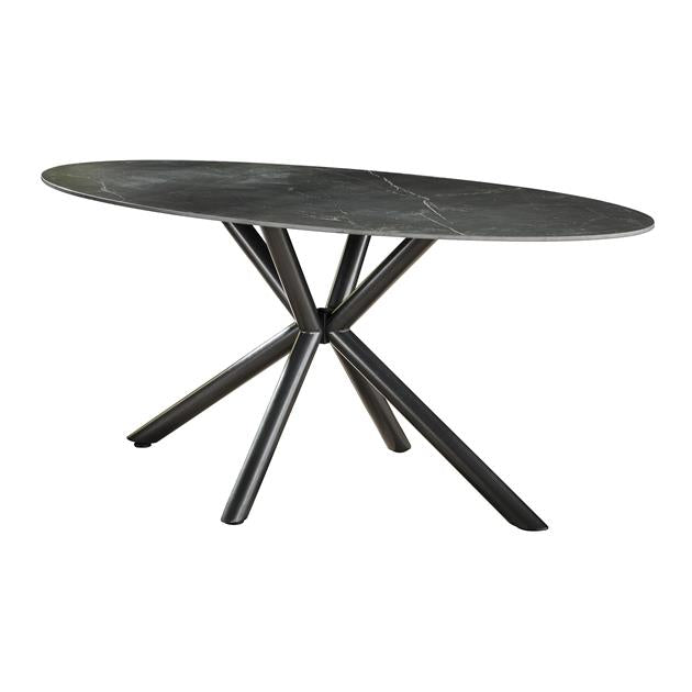 Modera - Eetkamertafel 180 oval ceramic - Ceramic natural black