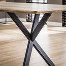 Modera - Eetkamertafel 190 ovaal blad zwart gepoedercoat frame - 3D Eiken antiquewash