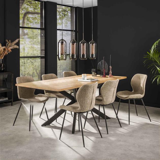 Modera - Eetkamertafel 200 visgraat fineer - Naturel eiken meubelboutique.nl