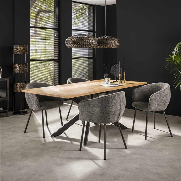 Modera - Eetkamertafel 200 visgraat fineer - Naturel eiken