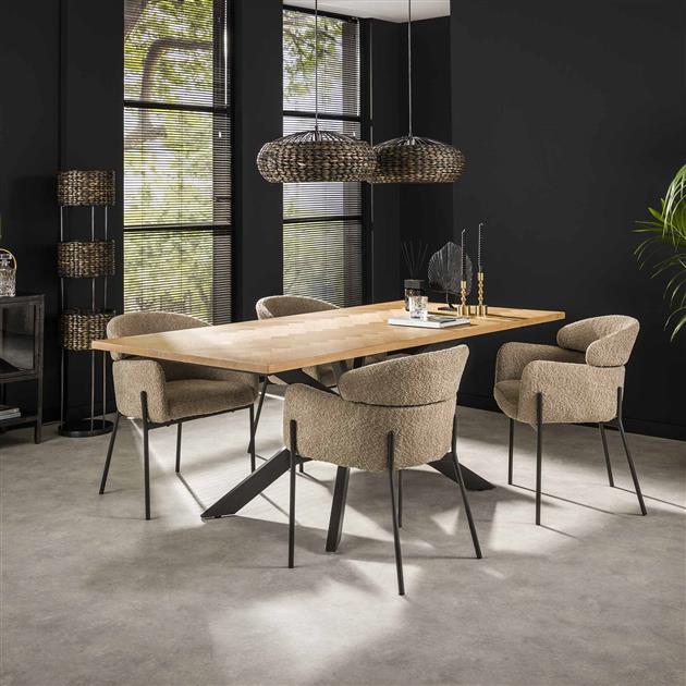 Modera - Eetkamertafel 200 visgraat fineer - Naturel eiken meubelboutique.nl