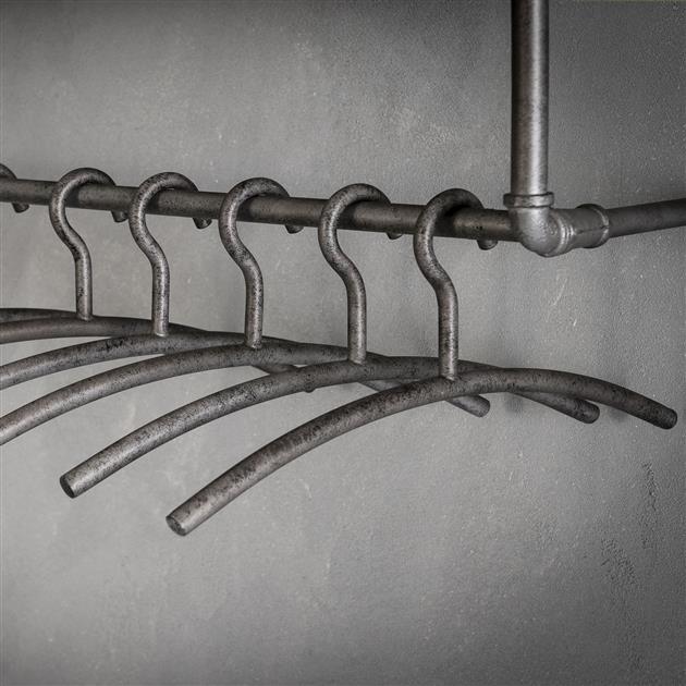 Modera - Garderobehanger ronde buis. VPE6 - Oud zilver - set van: 6