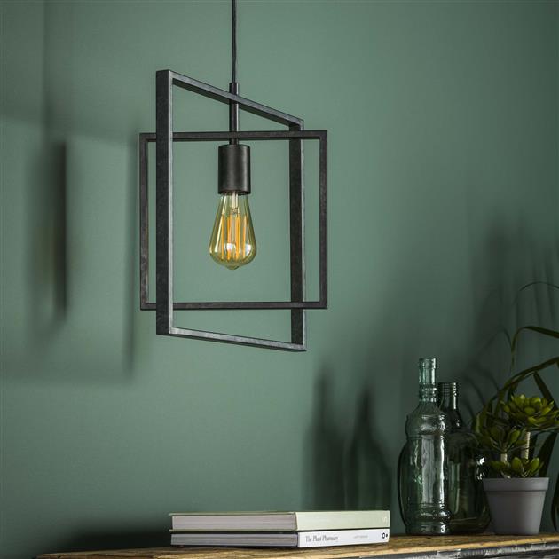 Modera - Hanglamp 1L Turn square - Charcoal meubelboutique.nl