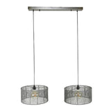 Modera - Hanglamp 2L stringshade metal - Zwart nikkel