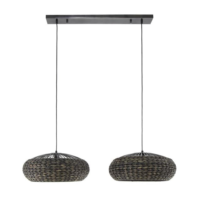 Modera - Hanglamp 2x disk waterhyacint - Zwart nikkel