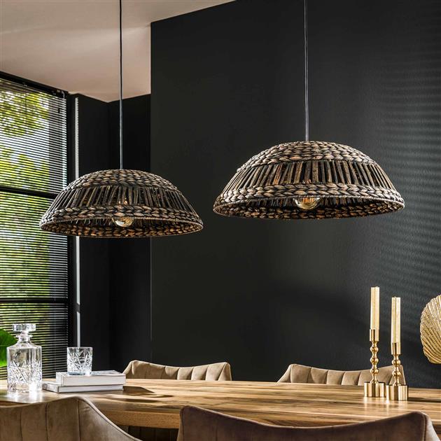 Modera - Hanglamp 2x dome waterhyacint - Zwart nikkel meubelboutique.nl