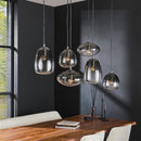 Modera - Hanglamp 3+3 mix glass shaded - Artic zwart