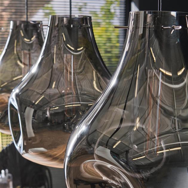 Modera - Hanglamp 3L dent glass - Artic zwart