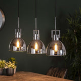 Modera - Hanglamp 3L industry chromed glass - Oud zilver