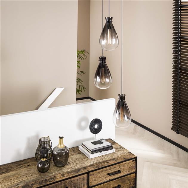 Modera - Hanglamp 3L nugget shaded - Oud zilver