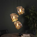 Modera - Hanglamp 3L rock chromed getrapt - Chromed glas