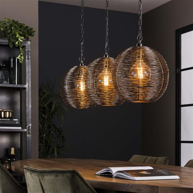 Modera - Hanglamp 3L web - Zwart nikkel meubelboutique.nl