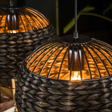 Modera - Hanglamp 3x bol waterhyacint - Zwart nikkel