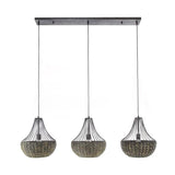 Modera - Hanglamp 3x kegel waterhyacint - Zwart nikkel