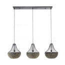 Modera - Hanglamp 3x kegel waterhyacint - Zwart nikkel