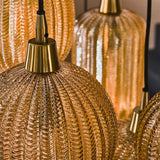 Modera - Hanglamp 4+3 V-shape pattern mix - Amberkleurig glas